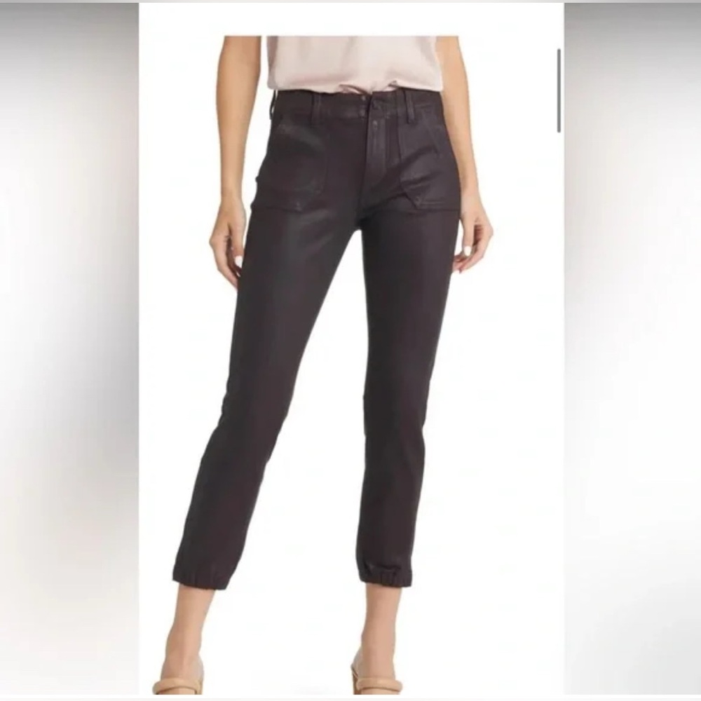 PAIGE Coated Black Joggers